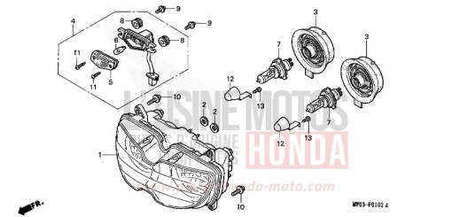 HEADLIGHT (3) CBR900RRR de 1994